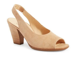 Paul Green Savanah Slingback Peep Toe Sandal Heel In Dakar Suede Women's 9.5